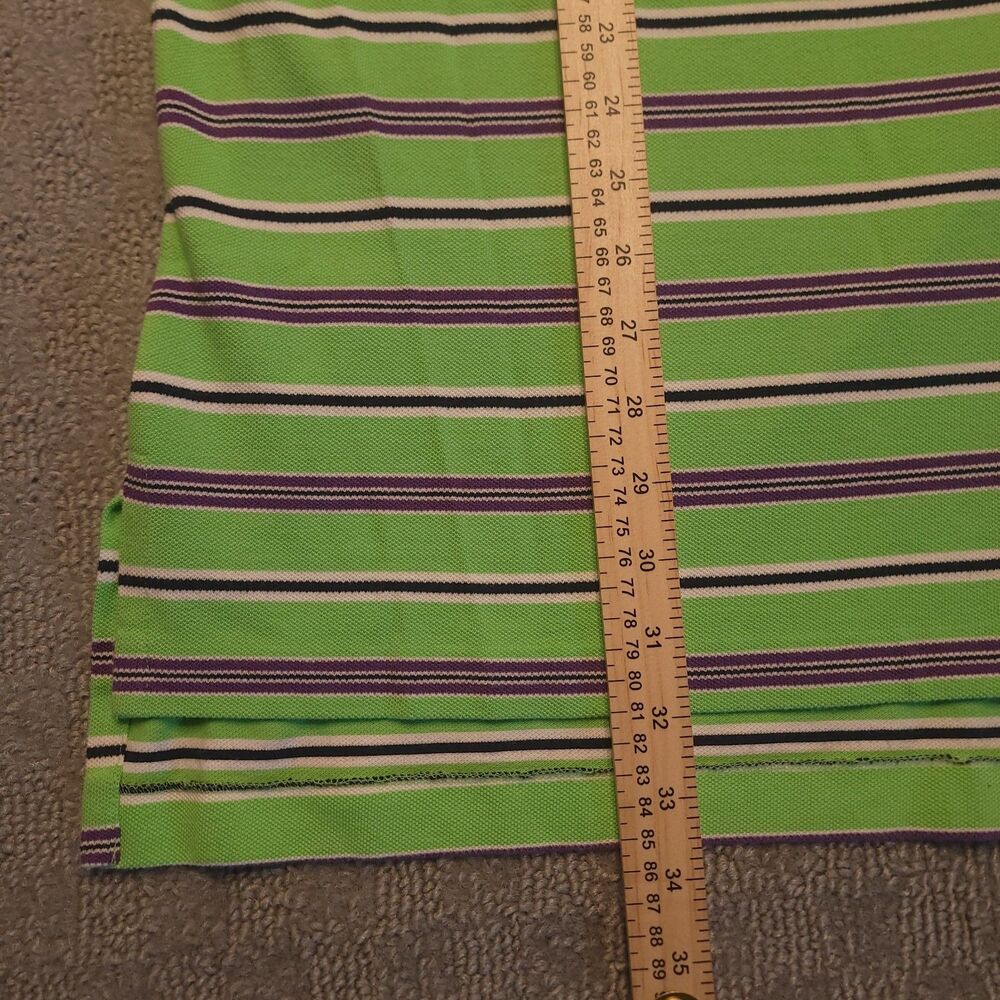 Polo Ralph Lauren Mens LT  Polo Shirt Green Striped Pony Golf Short Sleeve VTG - Picture 5 of 8